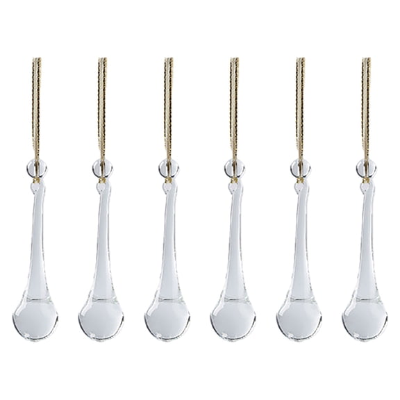 HCTSHG Glass Raindrop Christmas Ornaments Crystal Teardrop Hanging Ornaments Clear Chandelier Drop Pendant Decorations for Christmas Tree Winter New Year Party Supplies Home Decor 