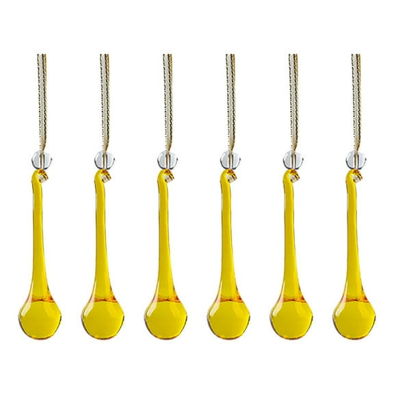 HCTSHG Glass Raindrop Christmas Ornaments Crystal Teardrop Hanging Ornaments Clear Chandelier Drop Pendant Decorations for Christmas Tree Winter New Year Party Supplies Home Decor ﻿