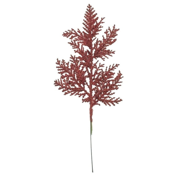 HCTSHG Gold Glitter Artificial Cedar Sprigs Picks Faux Cedar Branches Stems Christmas Tree Picks Sprays for Gold Christmas Tree Wreath Wedding Bouquet Winter Seasonal Holiday Decoration