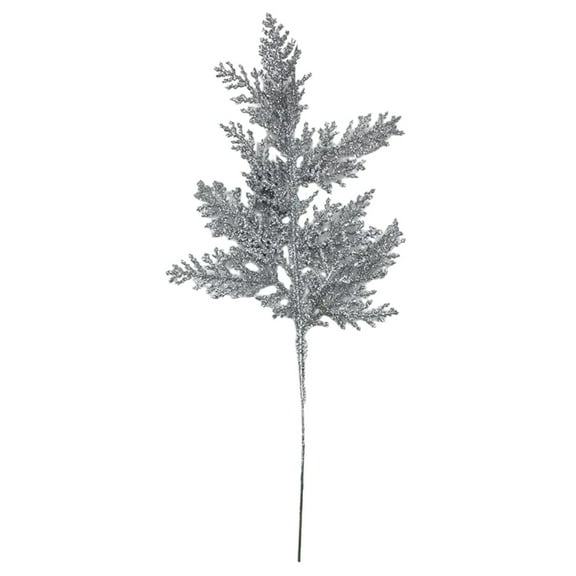 HCTSHG Gold Glitter Artificial Cedar Sprigs Picks Faux Cedar Branches Stems Christmas Tree Picks Sprays for Gold Christmas Tree Wreath Wedding Bouquet Winter Seasonal Holiday Decoration