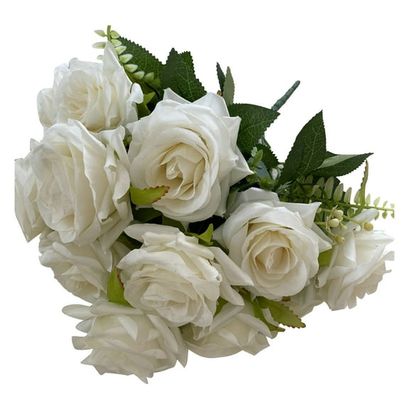 HCTSHG Ground Cloth with 12 Head Gold Wire Angle Roses, Home Decoration Ornaments and Flower Arrangements for Hotel Table Placement, Wedding Centerpieces, and Party Decoration