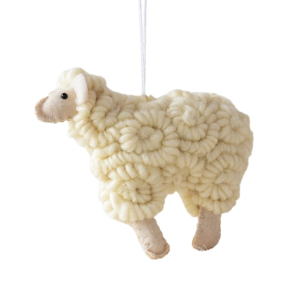 HCTSHG Hanging Felt Sheep Decoration and Figurine,Handmade Felted Wool Ornament for Christmas Tree,Holiday Home and Seasonal Decoration, Charming Farm Animal Decor,Gift Topper,Cozy Winter Accent