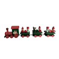 thumbnail image 1 of HCTSHG Home Decor Santa Ornament Christmas Wooden Train, Mini 4- Section Train Toy with Snowman and Train Rail Model Toy Set for Kids Christmas Party Decoration, 1 of 8