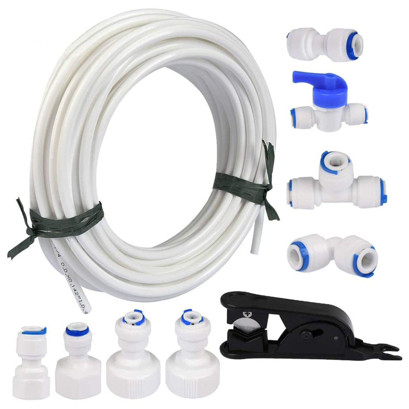 HCTSHG Ice Maker Water Line Kit,Water Inlet Pipe Universal Connection Set 15m, for Side By Side Refrigerator with Quick Connect Fitting for Fridge Ice Maker Reverse Osmosis RO System Water Filter
