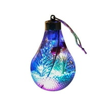 HCTSHG LED Christmas Ball, Transparent Fillable Hanging Ornaments, Clear Plastic DIY Light Bulb with Rope, for Christmas Tree Decoration Pendant