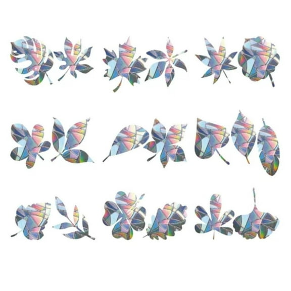 HCTSHG Leaf Window Strike Prevention Stickers, Hummingbird and Butterfly Shapes Static Cling Decals, Anti Collision Bird Deterrent for Home, Office, and Garden Windows, Prevent Bird Strikes