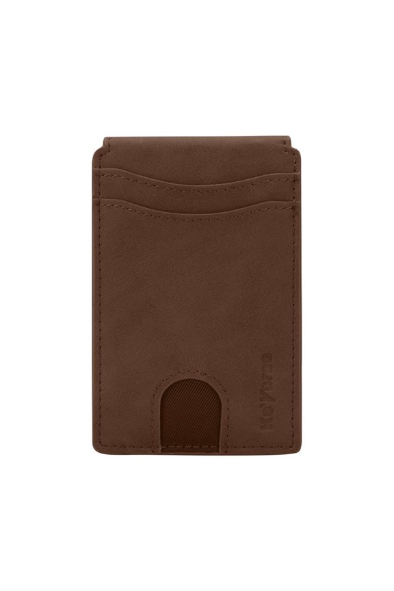 Light Brown Microfiber Slim Card Holder for Men,Multifunctional Wallet With Anti Demagnetization ID Pocket for Daily Use,RFID Blocking Front Pocket Thin Credit Card Holder Stylish Wallets