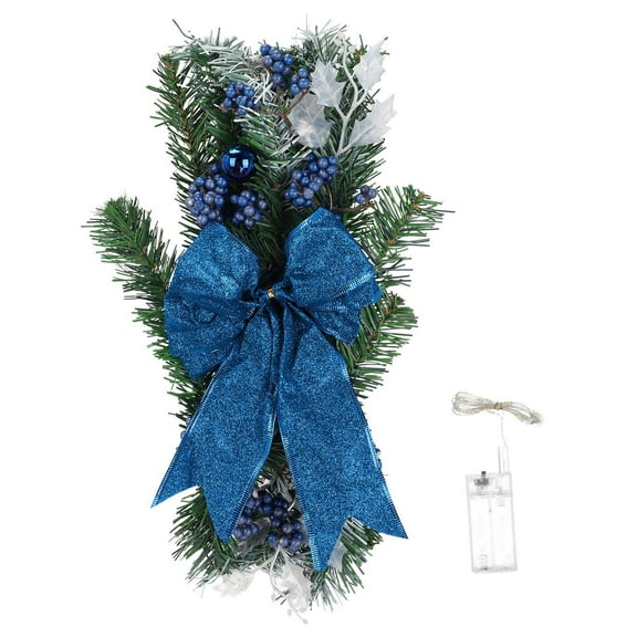 HCTSHG Light Up Christmas Swag Wreath,Cordless Stairway Swag Trim,Hanging Stair Teardrop Swag Garlands,Christmas Wreaths Decoration for Front Door Wall Window Holiday Xmas Decor