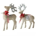 thumbnail image 1 of HCTSHG Lighted Christmas Deer Family Set Outdoor Yard Reindeer Holiday Decoration,Christmas Reindeer Figures Glitter Christmas Deer Ornament Family Holiday Decoration Window Display Scene Matching, 1 of 9