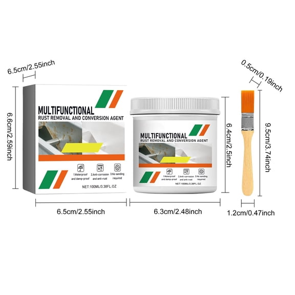 HCTSHG Multi Purpose Preventer Multi Purpose Converter Rapid Prevention Waterborne Preventive Metal Paint Dry Metal Paint(100ml),Anti Rust and Rust Prevention Paint, No Sanding or Primer Needed