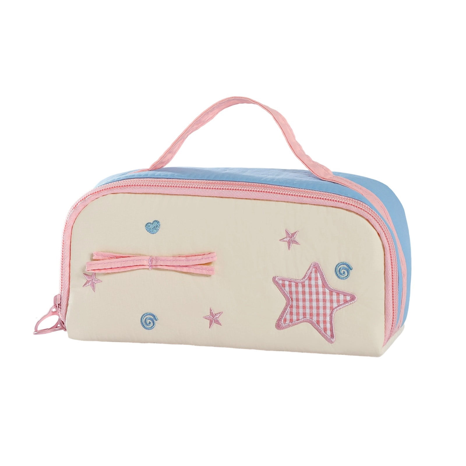 HCTSHG Multi-functional Stationery Pencil Pouch,Star Pattern Pencil Case Handheld Multi Layer Large Capacity Stationery Bag Cute Pencil, Large Capacity Design Pen Pouch Supplies,Cute Functional Bag