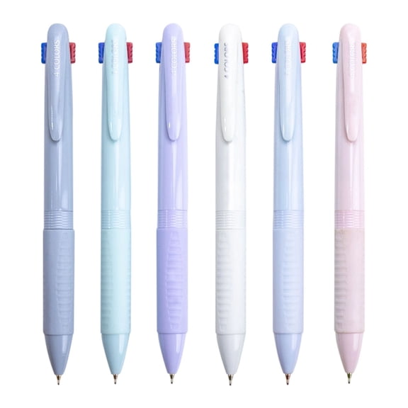 HCTSHG Multicolor Ballpoint Pen 0.5 4 In 1 Colored Pens Point Ballpoint Pens for Planner Journaling Assorted Ink 6 Count 10ml,Ballpoint Gift Pens for Planner Journaling