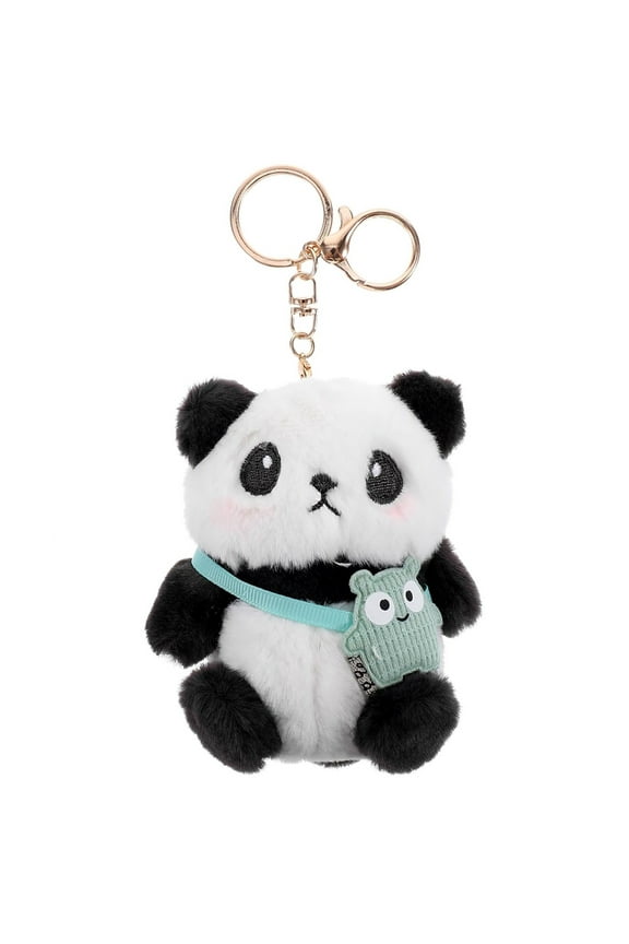 Panda Keychain, Cute Plush Panda Pendant Keyring with Soft Material, Panda Shaped Key Chain for Kids Women Teens, Fun Decorative Gift for Bag Backpack Keys and Lanyard 