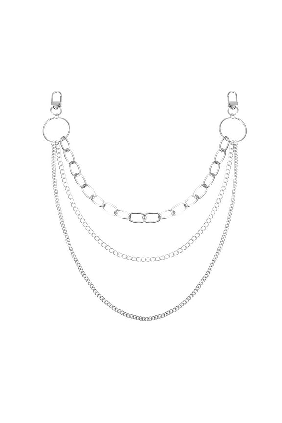 Pants Chain Pants Chains Jean Metal Pants Chain Women Dual Layer Punk Pants Silver Pocket Chain Hip Hop Rock Chains Punk Gothic Metal Belt Chain Biker Trouser Chain Accessory Jewelry Gift