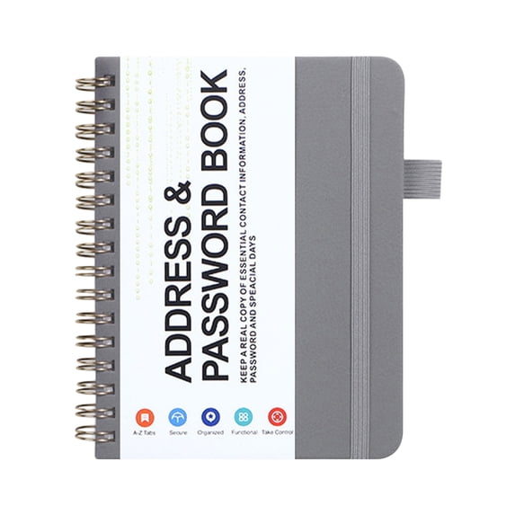HCTSHG Password Address Book Coil Book Password Address Book Coil Book,Spiral Address Book,Leather Password Book, Telephone Notebook Journal Keep Contact Safe Hardcover Print for Home Office 