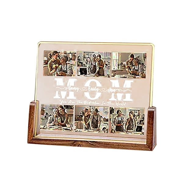 HCTSHG Personalized Couples Gifts,Acrylic Plaque Personalised Night Light Birthday Gifts For Custom Valentine's Day Gift With Photo Anniversary Memorial Gifts For Couples Christmas Graduati