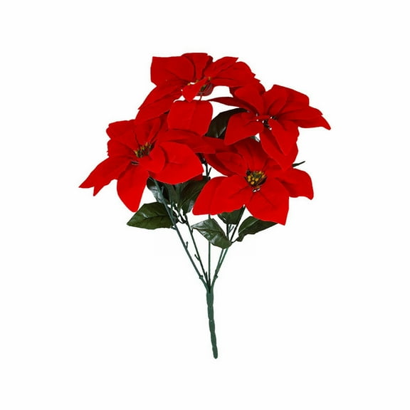 HCTSHG Poinsettias Artificial Christmas Flowers Decorations - Artificial Red Poinsettia Flowers with Stems for Christmas Tree,Fake Red Poinsettia Flowers for Home Outdoor Xmas Tree Decor
