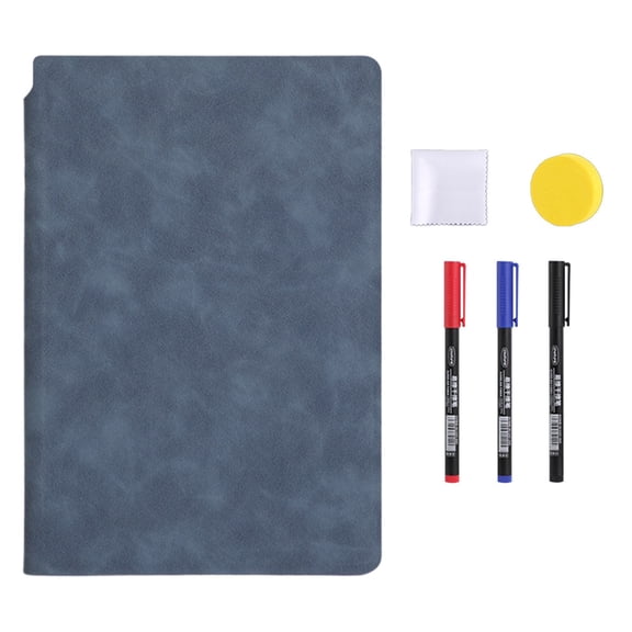 HCTSHG Reusable Whiteboard Notebook Portable Board, Includes 1 White Cloth 3 Pens And A Blackboard Eraser, Portable Whiteboard Notebooks for Home Use Meeting Business Office, Dry Erase Notepad
