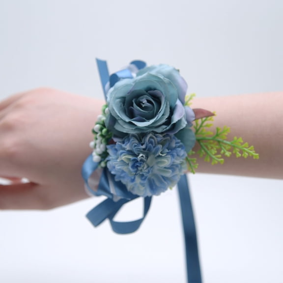 HCTSHG Rose Corsage and Boutonniere, Artificial Flower Prom Wrist Corsage for Wedding, Prom Suit Decoration, and Party Accessories 