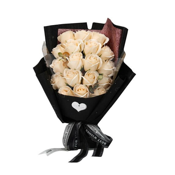 HCTSHG Roses Bouquet Artificial Flower - Preserved Red Rose Flowers with Love Necklace for Her - Unique Gifts Valentine's Day, Mother's Day, Thanksgiving, Birthday, Anniversary