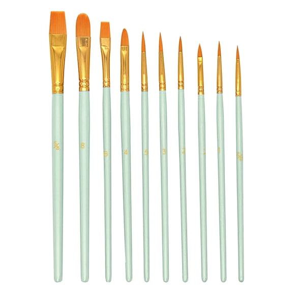HCTSHG Round Tip Brushes Nylon Brushes Artist Wood Brushes for Oil Watercolor Face Nail Arts Miniature and Rock Painting for Acrylic Oil Watercolor,Face Nail Art,Miniature Detailing & Rock Painting