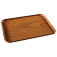thumbnail image 1 of HCTSHG Rustic Wooden Serving Trays, Wood Grain Plastic Rectangular Serving Trays for Entertaining Guests, Breakfast in Bed and Coffee Table Decor, Versatile Home Decor Accents, Serving Tray Set, 1 of 5