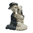 thumbnail image 1 of HCTSHG Skeleton Bride and Groom - Figurines Decorations - Halloween Gothic Wedding Cake Topper Decor (Skeleton Couple), 1 of 9