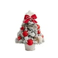 thumbnail image 1 of HCTSHG Snow Flocked Tabletop Christmas Tree, 13.78 Inch Mini Artificial Tree with DIY Ornaments and Bows, Small Xmas Decor for Holiday Indoor Christmas Decoration, 1 of 6