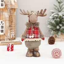 HCTSHG Standing Reindeer Figurine Plush Doll, Xmas Reindeer Figure for Christmas Tree Hanging Decor, Home Indoor Table Ornaments, and as Gift Toys for Kids and Friends