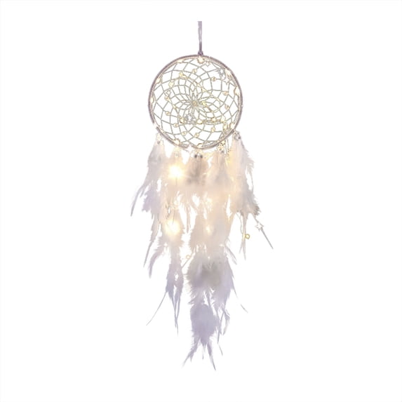 HCTSHG Woven Wall Hanging,Handmade Crochet Crescent Moon and Star Dream Catcher with Long Cotton Tassels,White Bohemian Macrame Wall Art for Bedroom,Living Room,Wedding,Housewarming Gift