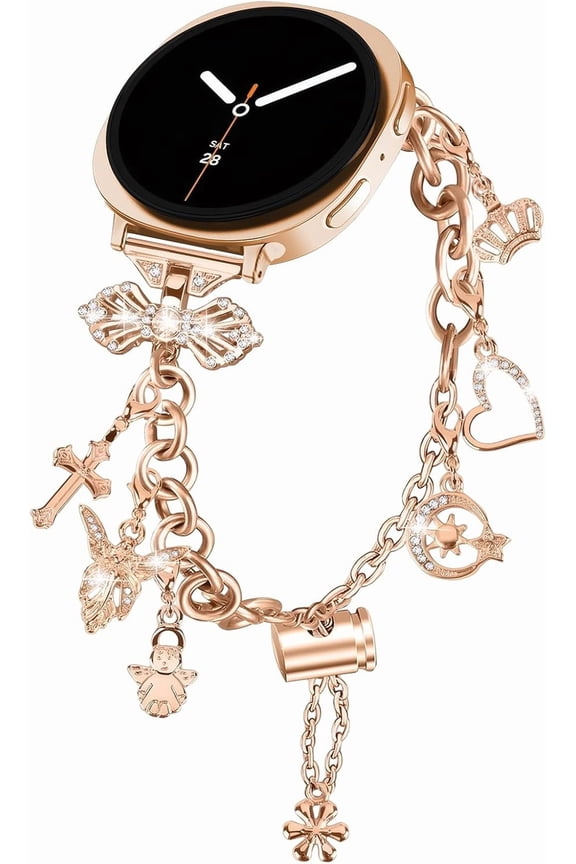 Bling Bands Compatible with Samsung Galaxy Watch 8 40mm 44mm/Galaxy Watch 8 Classic 46mm 2025,Metal Diamond Jewelry Strap, Charms Adjustable Bracelet for Women