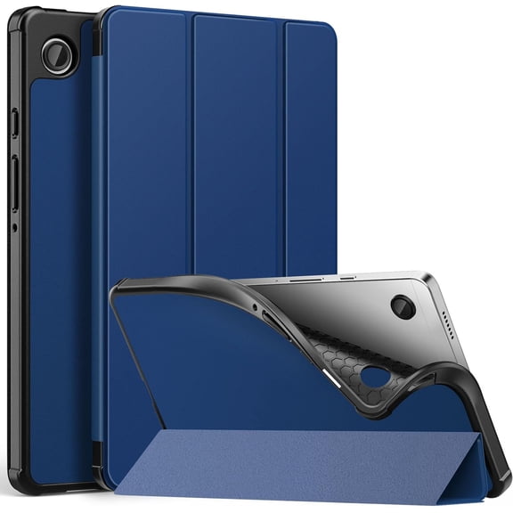 HCTian Case Fits Samsung Galaxy Tab A9 8.7-Inch 2023 (SM-X110/X115/X117), Ultra-Thin Trifold Smart Tablet Stand Cover TPU Shell Case Fits Samsung Galaxy Tab A9 8.7" 2023 Tablet, Navy Blue