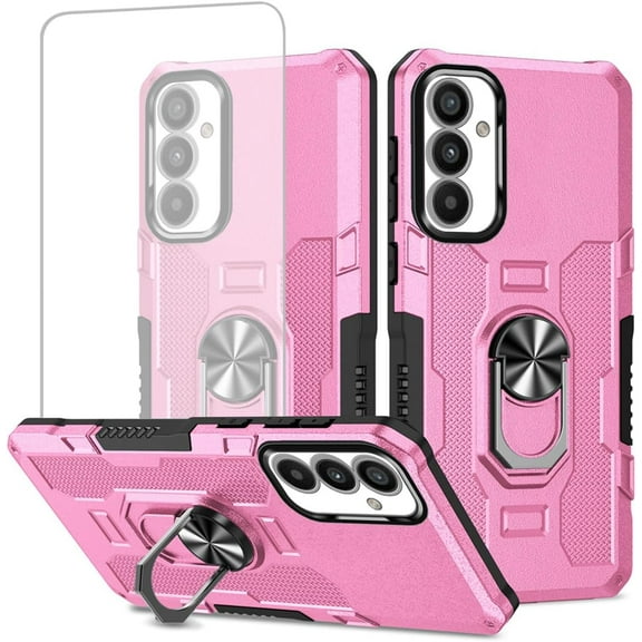 HCTian Case for Galaxy A54 5G Case, Samsung A54 5G SM-A546U Case with Tempered Glass Screen Protector, Heavy Duty Protection Metal Ring Magnetic Kickstand Phone Cover for Samsung Galaxy A54 5G