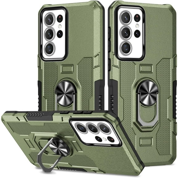 HCTian Case for Galaxy S21 Ultra/Samsung S21 Ultra SM-G998U Case, Heavy Duty Kickstand Holder Built-in Magnetic Car Mount Shockproof Camera Protective Phone Cover for Samsung Galaxy S21 Ultra