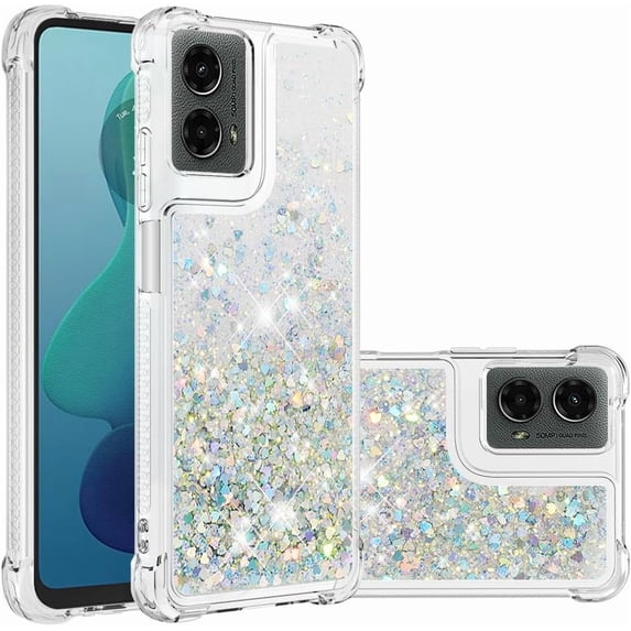 HCTian Case for Motorola Moto G 2024 5G, Lovely Elegant Bling Quicksand Sparkle Shiny Glitters Premium Fashion Shockproof Cover Case for Motorola Moto G 2024 5G