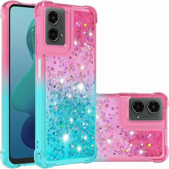 HCTian Case for Motorola Moto G 5G 2024, Premium Stylish Gradient Bling Quicksand Sparkle Shiny Glitters Fashion Shockproof Cover Case for Motorola Moto G 5G 2024