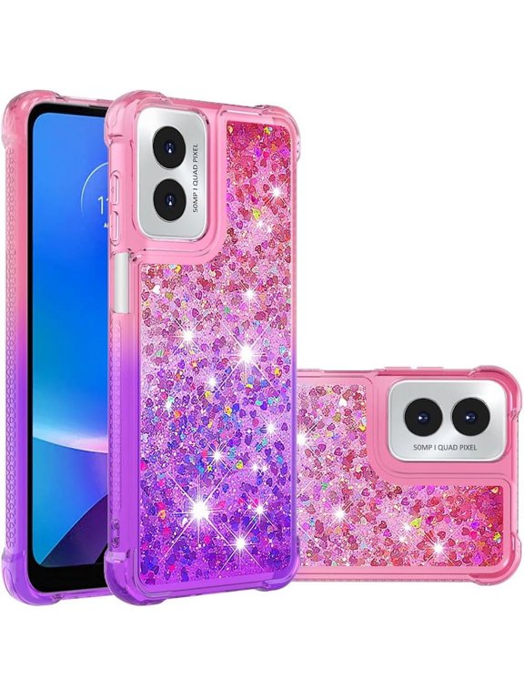 Case for Motorola Moto G Play 4G 2024, Premium Stylish Gradient Bling Quicksand Sparkle Shiny Glitters Fashion Shockproof Cover Case for Motorola Moto G Play 4G 2024