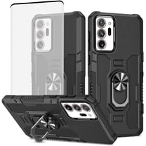 HCTian Case for Samsung Galaxy Note 20 Ultra 5G Case SM-N986U Case with Tempered Glass Screen Protector, Heavy Duty Metal Ring Magnetic Kickstand Phone Cover for Samsung Galaxy Note 20 Ultra
