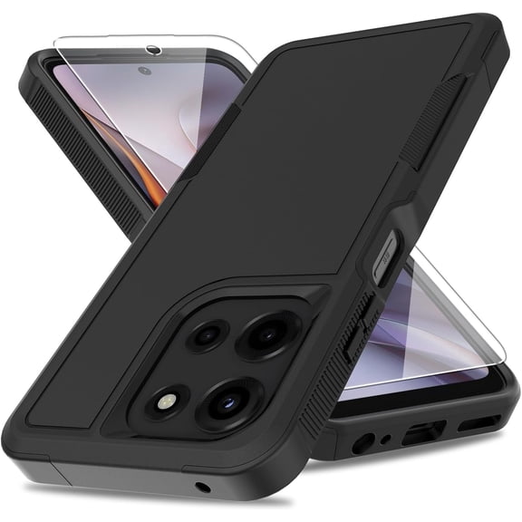 HCTian for Moto G 2026 / Moto G Play 2026 Case:[Military Grade Drop Tested] with Screen Protector, Dual Layer Protective Heavy Duty Cell Phone Cover Non-Slip Shockproof Case for Motorola G 2026