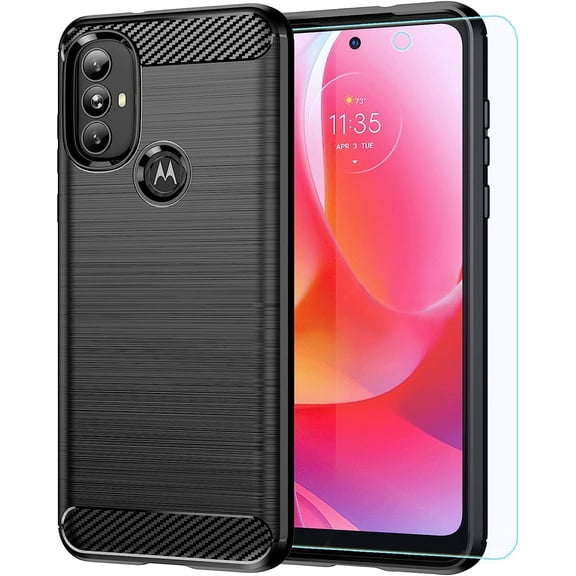 HCTian for Moto G Power 2022 case, Motorola G Power 2022 case, with HD Screen Protector, Fashion Flexible TPU Bumper Soft Rubber Protective Case Cove for Motorola Moto G Power 2022