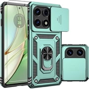 HCTian for Motorola Edge 2025 Case,with Camera Lens Cover HD Screen Protector,[Military Grade] Car Mount Kickstand Shockproof Protective Case for Moto Edge 2025