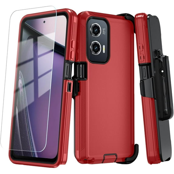 HCTian Phone Case for Motorola Moto G Stylus 5G 2024 Case with HD Screen Protector, Heavy Duty Shockproof & Dropproof 3-Layer Cover Phone Case for Moto G Stylus 2024