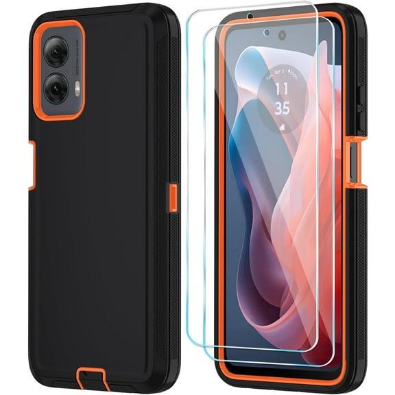 HCTian Phone Case for Motorola Moto G Power 5G 2024 Case with HD Screen Protector, Heavy Duty Shockproof & Cover Phone Case for Moto G Power 2024