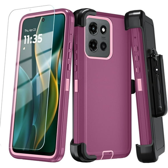 HCTian Phone Case for Motorola Moto G Stylus 5G 2025 Case with HD Screen Protector, Heavy Duty Shockproof & Cover Phone Case for Moto G Stylus 2025