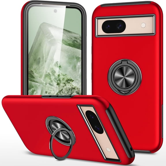 HCTian for Pixel 8 Case for Google 8 Case Military Grade Shockproof Built-in Ring Holder Kickstand Car Mount Armor Heavy Duty Protective Case for Google Pixel 8 Phone Case