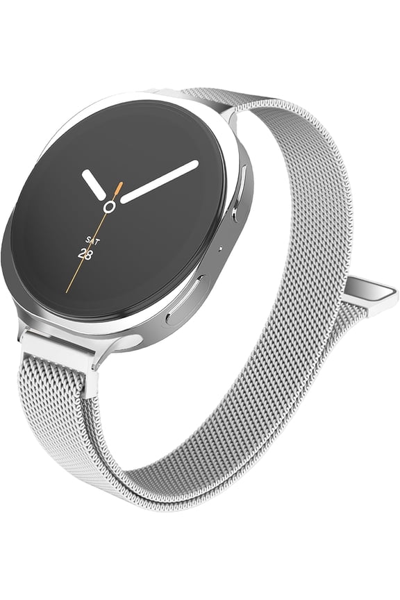 Slim Metal Band Compatible with Samsung Galaxy Watch 8 40mm 44mm/Galaxy Watch 8 Classic 46mm,Mesh Magnetic Stainless Steel Strap Milanese Loop Wristband Women Men