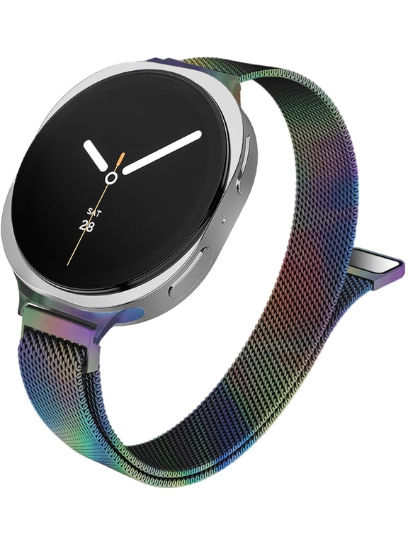 Slim Metal Band Compatible with Samsung Galaxy Watch 8 40mm 44mm/Galaxy Watch 8 Classic 46mm,Mesh Magnetic Stainless Steel Strap Milanese Loop Wristband Women Men