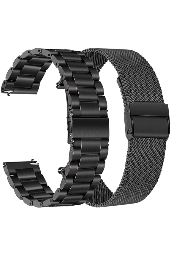 Watchband Sets for Vivomove HR/Vivoactive 6 5 3 Smart Watch, 20mm Stainless Steel Metal Band + Mesh Strap for Garmin Forerunner 570 42mm / Venu Sq 2 / Vivomove 3 Luxe Style Trend