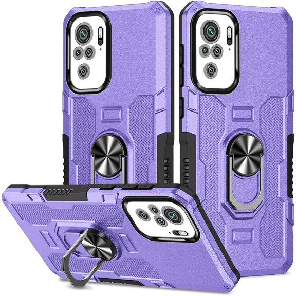 HCTian for Xiaomi Redmi Note 10 4G Note 10s Case,Magnetic Phone Case with 360° Rotating Kickstand,Shockproof, Anti-Fingerprint,Protective Phone Cover for Xiaomi Redmi Note 10 4G