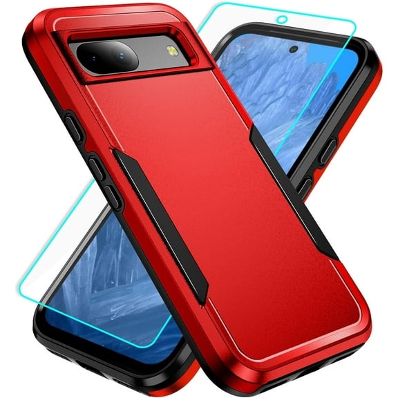 HCTian for Pixel 8a Case with Screen Protection: Heavy Duty Protective Shockproof and Scratch Proof Cell Phone case for Google Pixel 8a